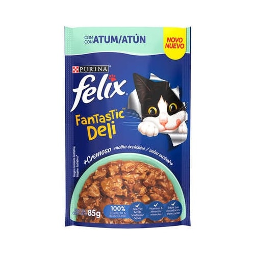 Sachê Felix Fantastic Deli Atum Gatos Adultos 85g