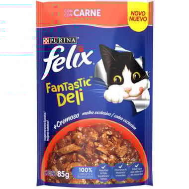 Sachê Felix Fantastic Deli Carne Gatos Adultos 85g