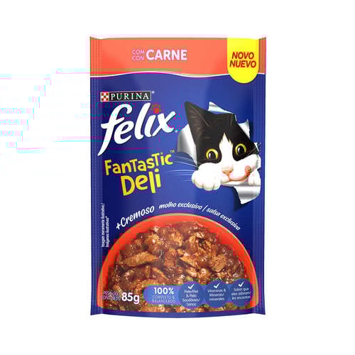 Sachê Felix Fantastic Deli Carne Gatos Adultos 85g