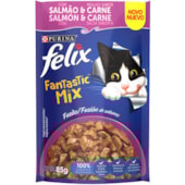 Sachê Felix Fantastic Salmão Carne Gatos Adultos 85g