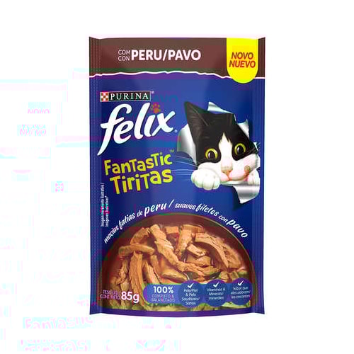 Sachê Felix Fantastic Tiritas Peru Gatos Adultos 85g