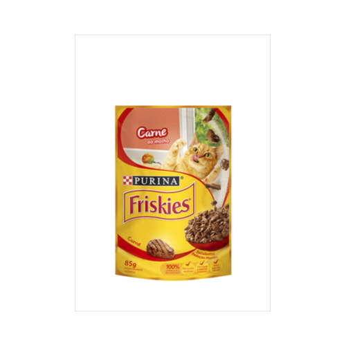 Sachê Friskies Carne ao Molho Gatos Adultos 85g