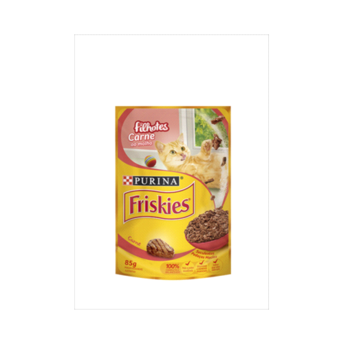 Sachê Friskies Carne ao Molho Gatos Filhotes 85g