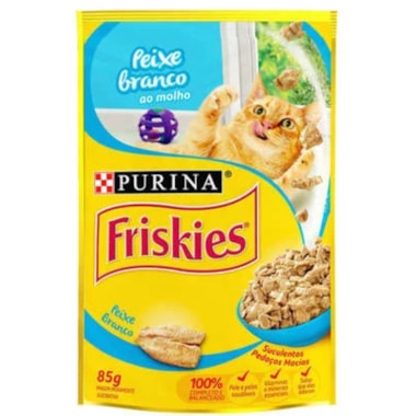 Sachê Friskies Peixe Branco ao Molho Gatos Adultos 85g
