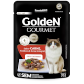 Sachê Golden Gourmet Carne Gatos Adultos Castrados 70g