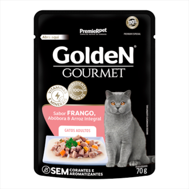 Sachê Golden Gourmet Frango Gatos Adultos 70g