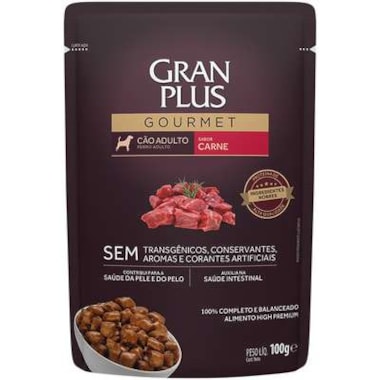 Sachê Gran Plus Gourmet Carne Cães Adultos 100g