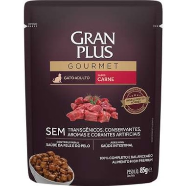 Sachê Gran Plus Gourmet Carne Gatos Adultos 85g
