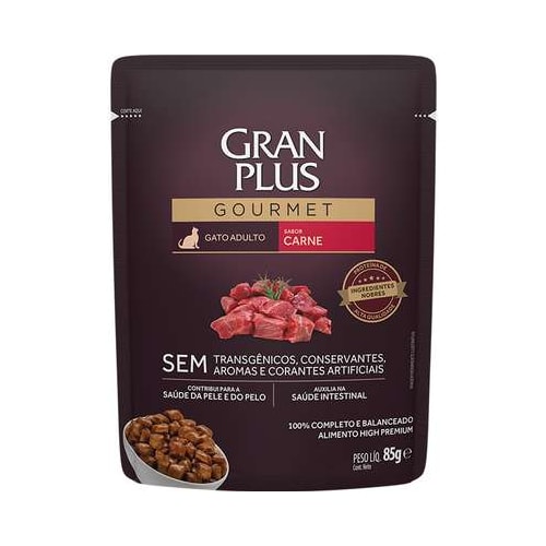 Sachê Gran Plus Gourmet Carne Gatos Adultos 85g