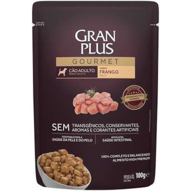 Sachê Gran Plus Gourmet Frango Cães Adultos 100g
