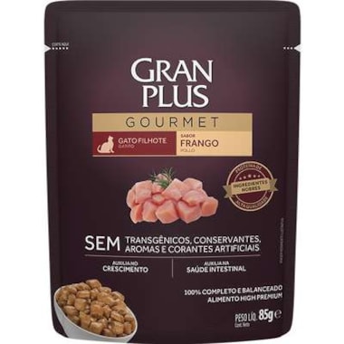 Sachê Gran Plus Gourmet Frango Gatos Filhotes 85g