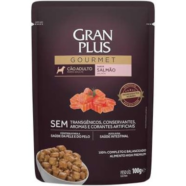 Sachê Gran Plus Gourmet Salmão Cães Adultos 100g