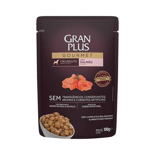 Sachê Gran Plus Gourmet Salmão Cães Adultos 100g