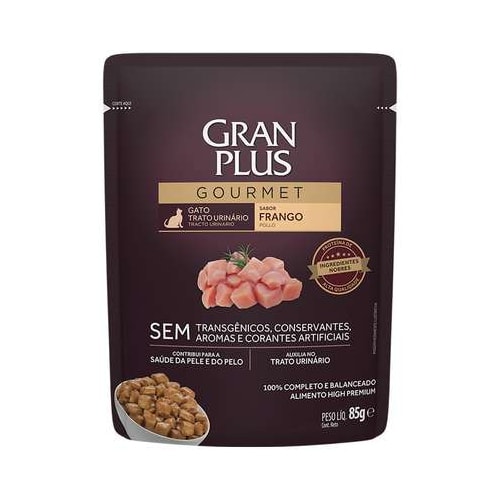 Sachê Gran Plus Gourmet Urinary S/O Frango Gatos Adultos 85g