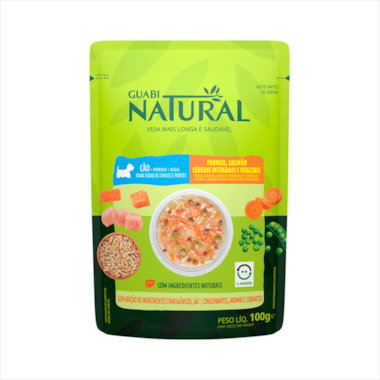 Sachê Guabi Natural Frango Salmão Cães Adultos 100g