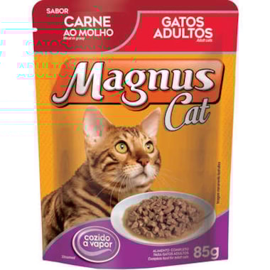 Sachê Magnus Cat Carne Gatos Adultos 85g