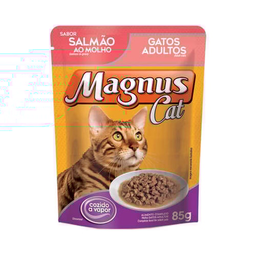 Sachê Magnus Cat Salmão Gatos Adultos 85g
