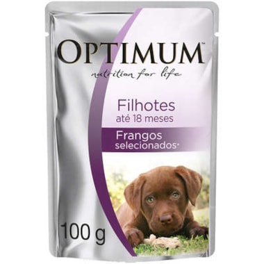 Sachê Optimum Frango Cães Filhotes 100g