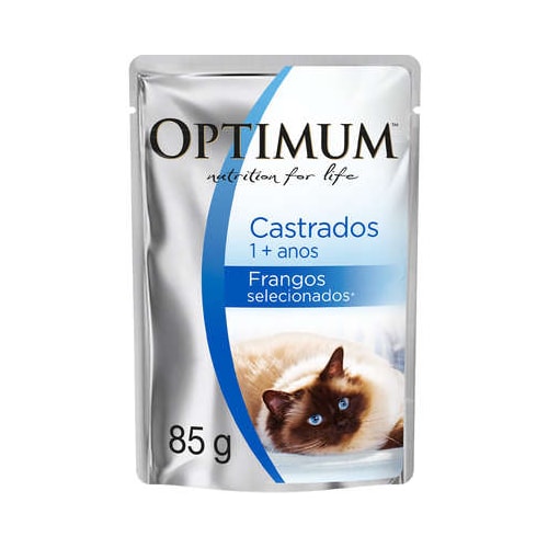 Sachê Optimum Frango Gatos Adultos Castrados 85g