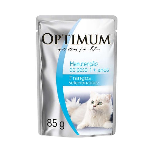 Sachê Optimum Manutenção de Peso Frango Gatos Adultos 85g