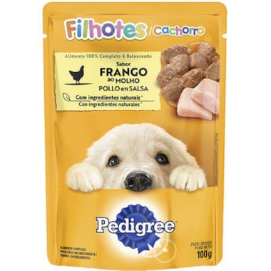 Sachê Pedigree Frango ao Molho Cães Filhotes 100g