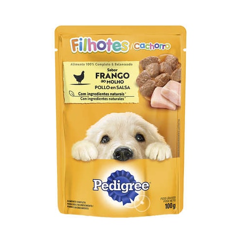 Sachê Pedigree Frango ao Molho Cães Filhotes 100g