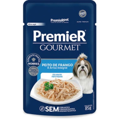 Sachê Premier Gourmet Frango Cães Adultos Raças Pequenas 85g