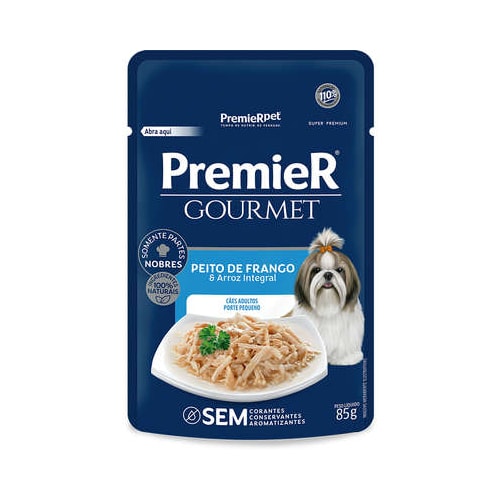 Sachê Premier Gourmet Frango Cães Adultos Raças Pequenas 85g
