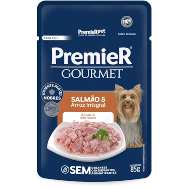 Sachê Premier Gourmet Salmão Cães Adultos Raças Pequenas 85g