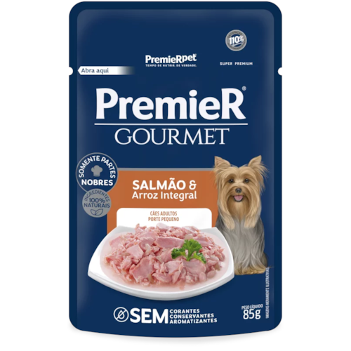 Sachê Premier Gourmet Salmão Cães Adultos Raças Pequenas 85g