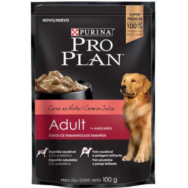 Sachê Pro Plan Carne Cães Adultos 100g