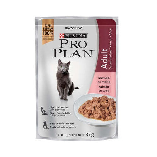 Sachê Pro Plan Salmão Gatos Adultos 85g