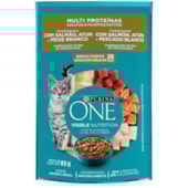 Sachê Purina One Multi Proteínas Salmão, Atum Peixe Branco Gatos Adultos 85g