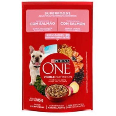 Sachê Purina One Super Foods Salmão Cães Adultos e Filhotes 85g