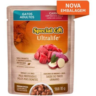 Sachê Special Cat Ultralife Carne Gatos Adultos 85g