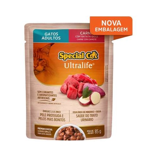 Sachê Special Cat Ultralife Carne Gatos Adultos 85g