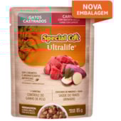 Sachê Special Cat Ultralife Carne Gatos Adultos Castrados 85g