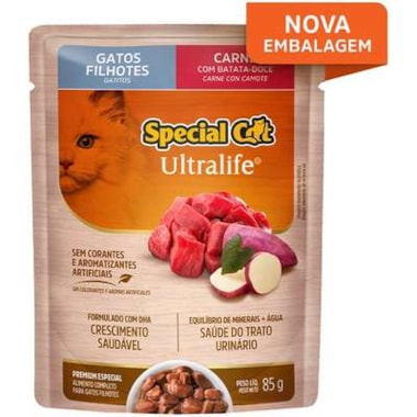 Sachê Special Cat Ultralife Carne Gatos Filhotes 85g