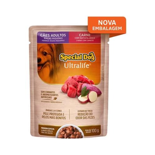 Sachê Special Dog Ultralife Carne Cães Adultos Raças Pequenas 100g