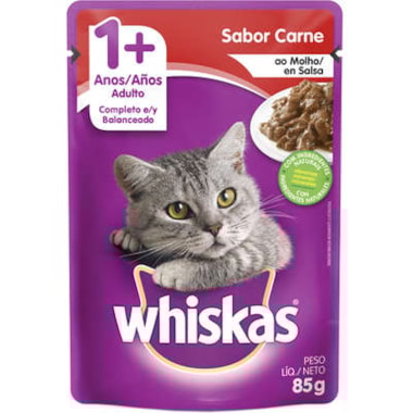 Sachê Whiskas Carne Gatos Adultos 85g