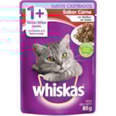 Sachê Whiskas Carne Gatos Adultos Castrados 85g