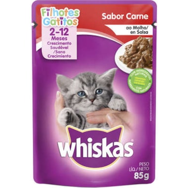 Sachê Whiskas Carne Gatos Filhotes 85g