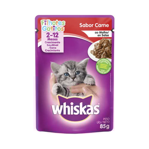 Sachê Whiskas Carne Gatos Filhotes 85g