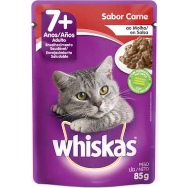 Sachê Whiskas Carne Gatos Sênior +7 85g