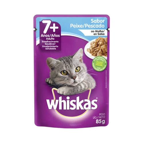 Sachê Whiskas Peixe Gatos Sênior +7 85g