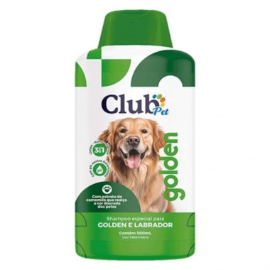 Shampoo Club Pet Golden e Labrador 3 em 1 500ml