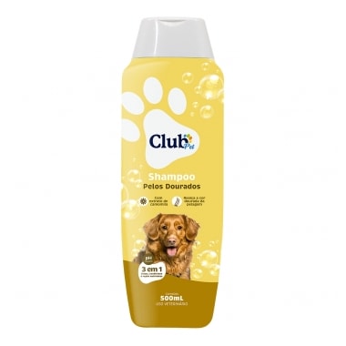 Shampoo Club Pet Mais Pelos Dourados 3 em 1 500ml