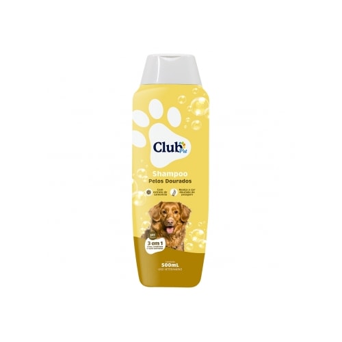 Shampoo Club Pet Mais Pelos Dourados 3 em 1 500ml