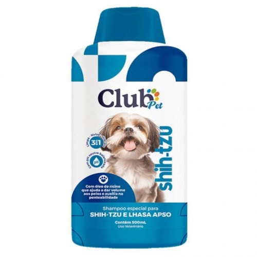 Shampoo Club Pet Shih Tzu e Lhasa Apso 3 em 1 500ml