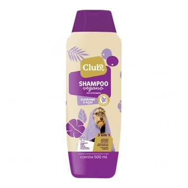 Shampoo Club Pet Vegano Açaí e Guaraná 3 em 1 500ml